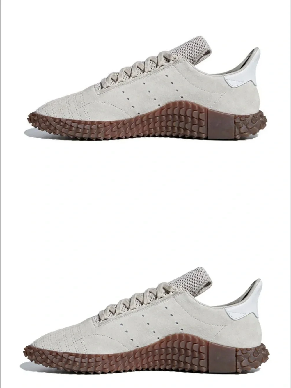 adidas Kamanda Sneakers in Light Gray with Brown Sole